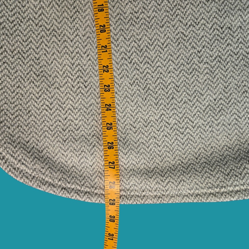 Columbia Grey Herringbone Snap Pullover Hoodie 1X Kangaroo Pocket Coastal tunic - Picture 8 of 14